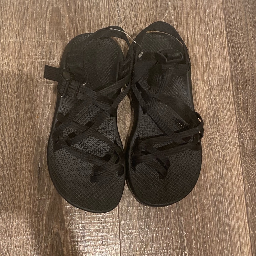 Women’s black chacos 7